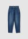 Pantaloni baggy in puro cotone blu_4