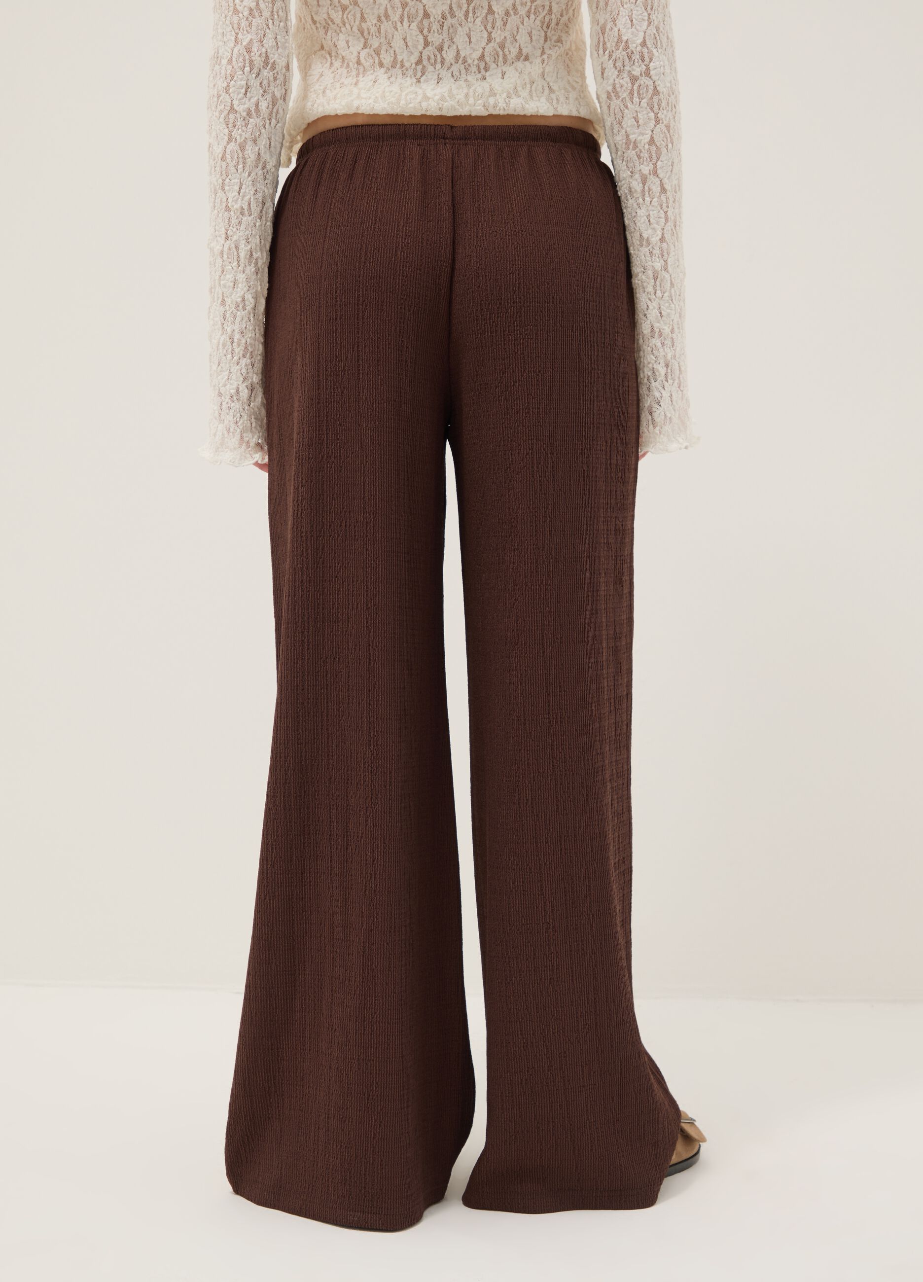 Pantaloni jogger marroni wide leg