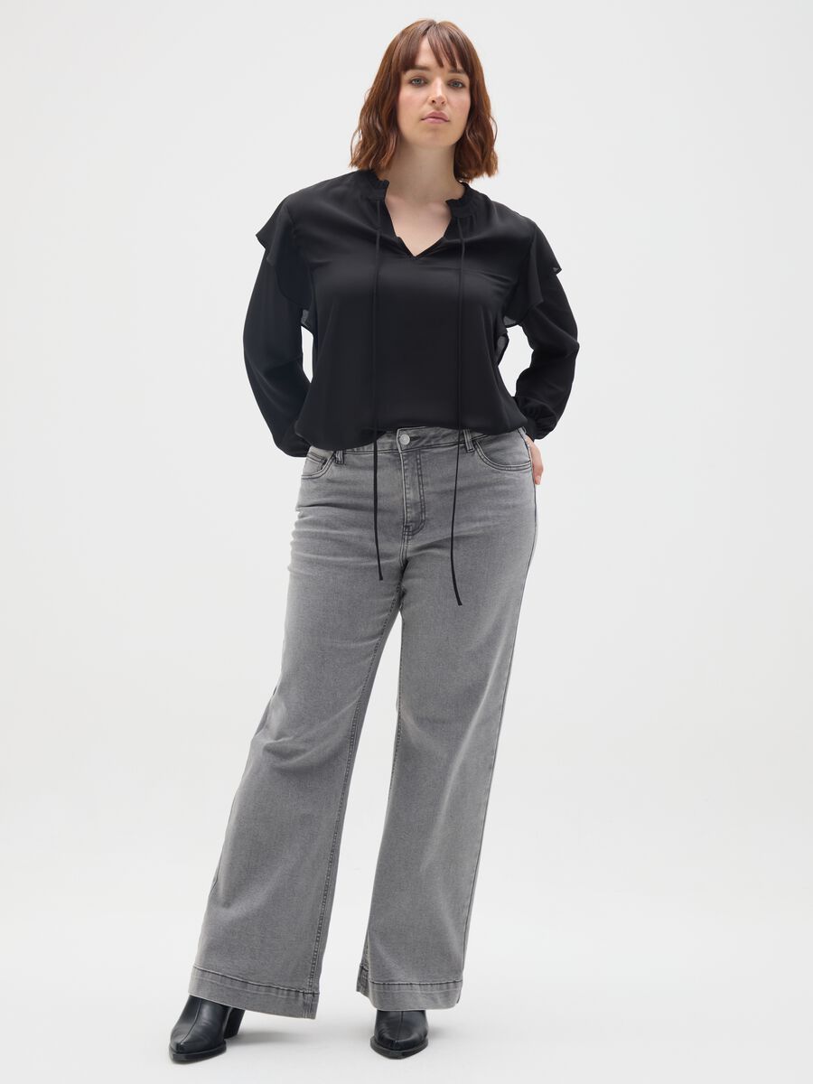 Grey Denim Bootcut Jeans_0