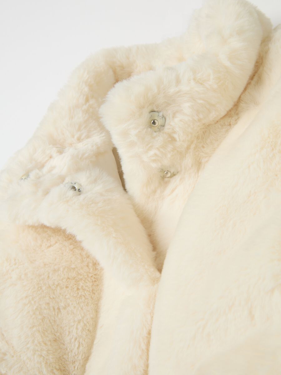 Girl's beige regular fit jacket with zip_2