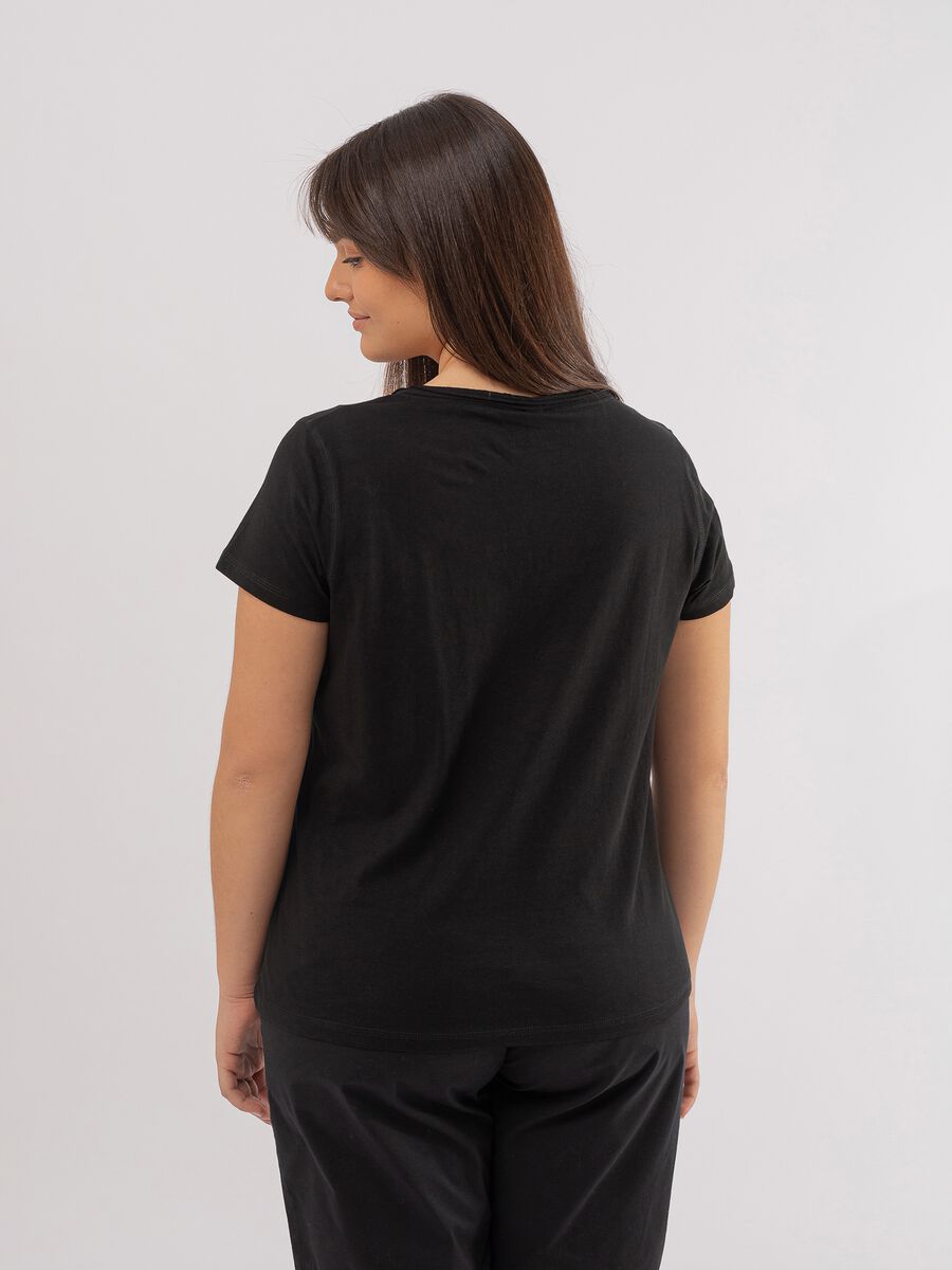 T-shirt scollo a U con taglio a vivo Curvy_2