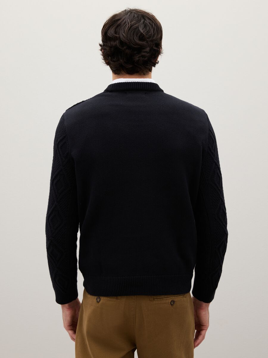 Maglione in puro cotone nero regular fit_3