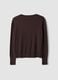Brown viscose-blend crew-neck cardigan, regular fit_6