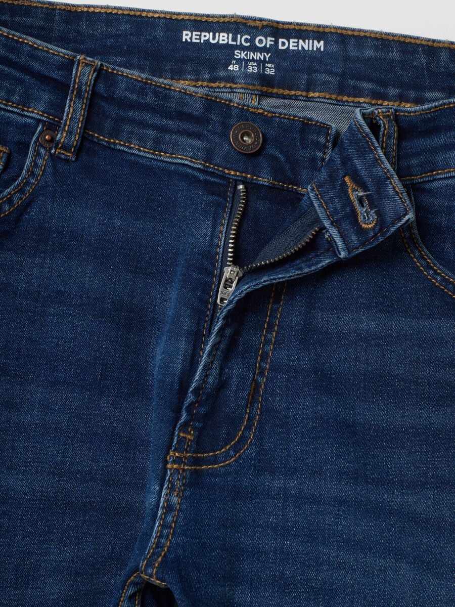 Jeans denim blu in cotone elasticizzato skinny fit_2