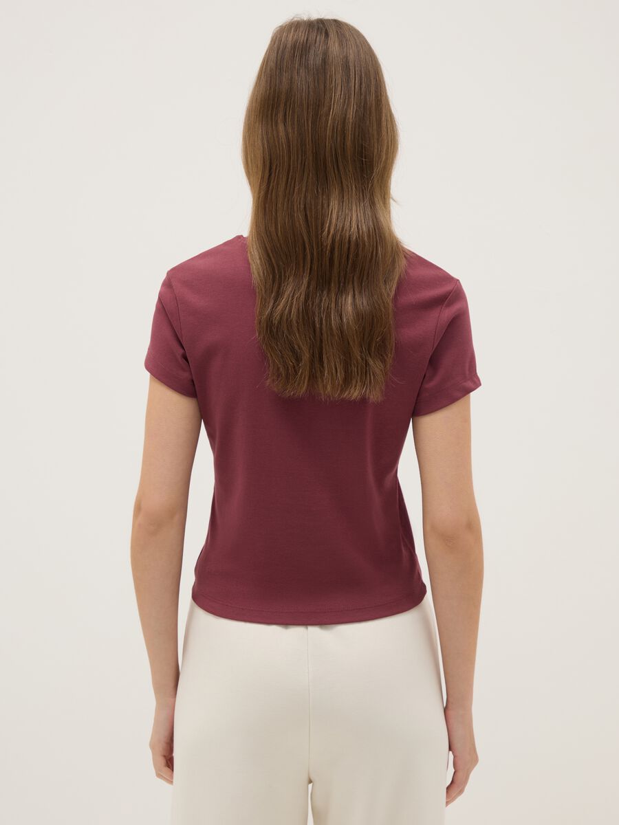 Red Stretch Cotton Slim Fit T-Shirt_2