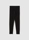 Girls' stretchy cotton skinny black leggings_4