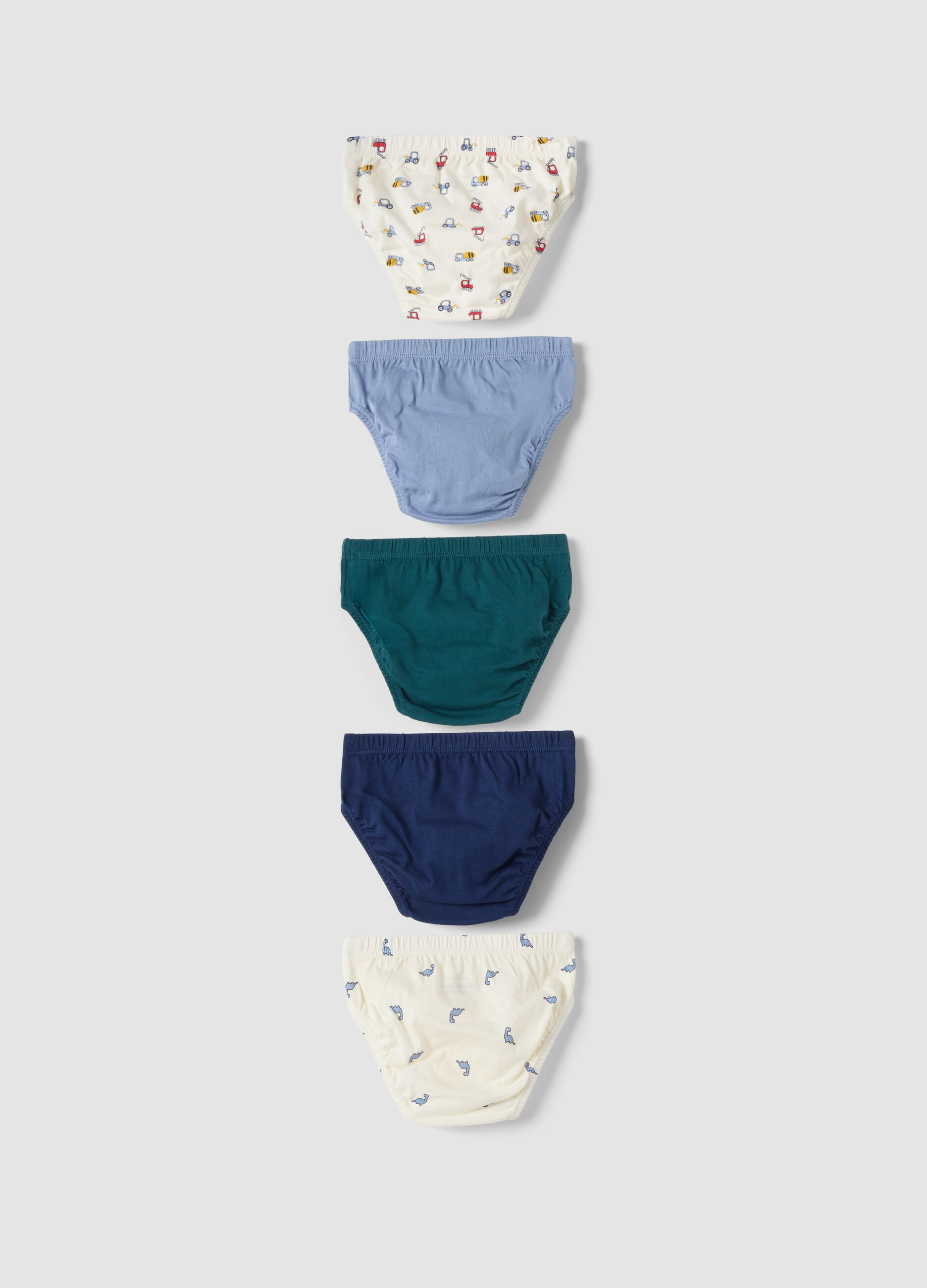 5-pack organic cotton briefs with prints