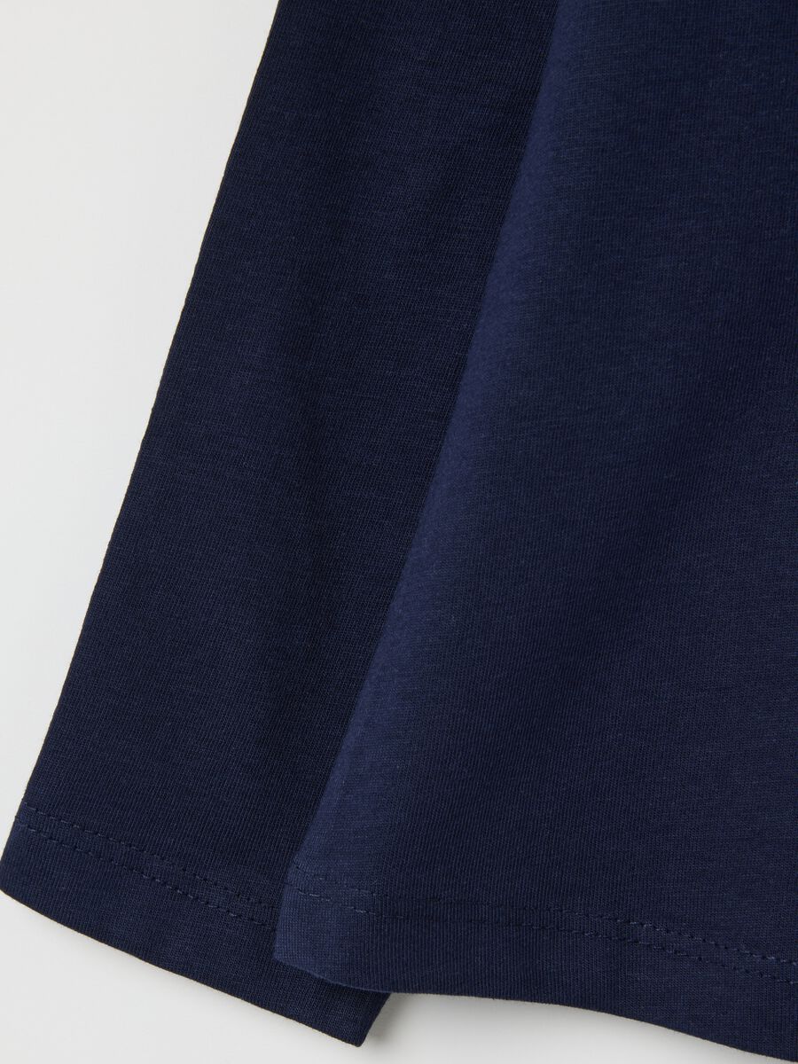 Girls' long sleeve blue cotton blouse, regular fit_2