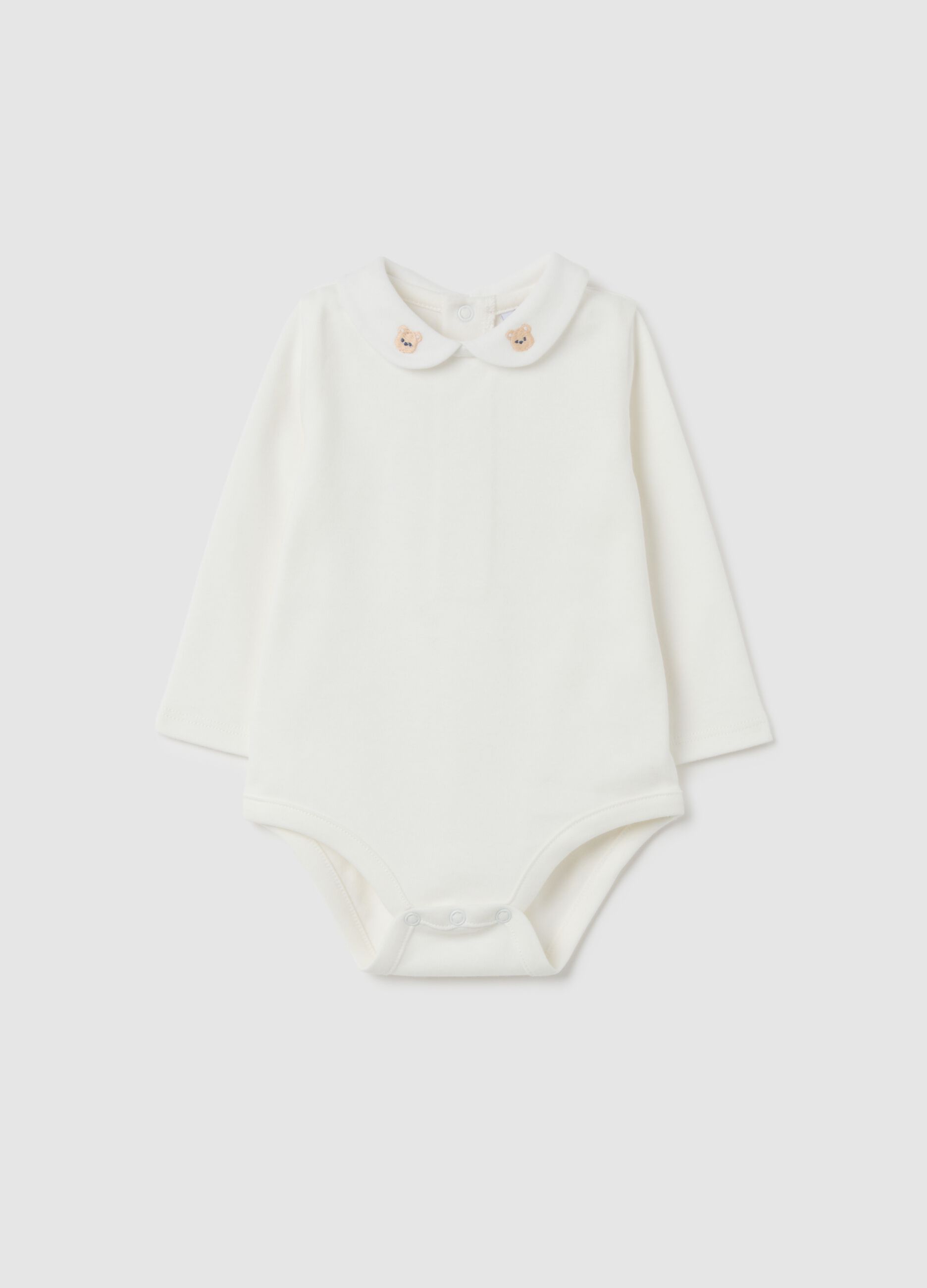 Newborn Bodysuit in Pure White Cotton