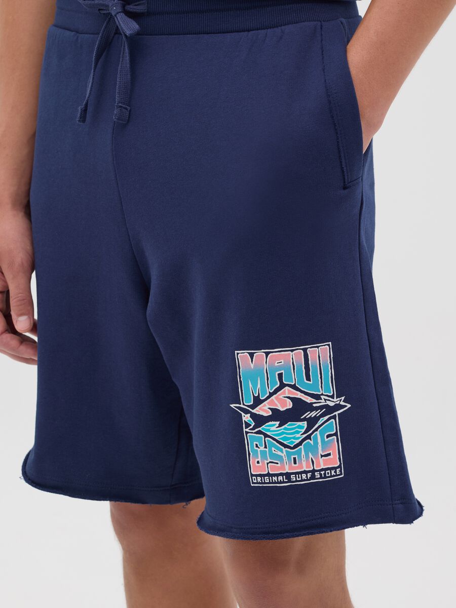 Blue Cotton Maui Bermuda Shorts_3