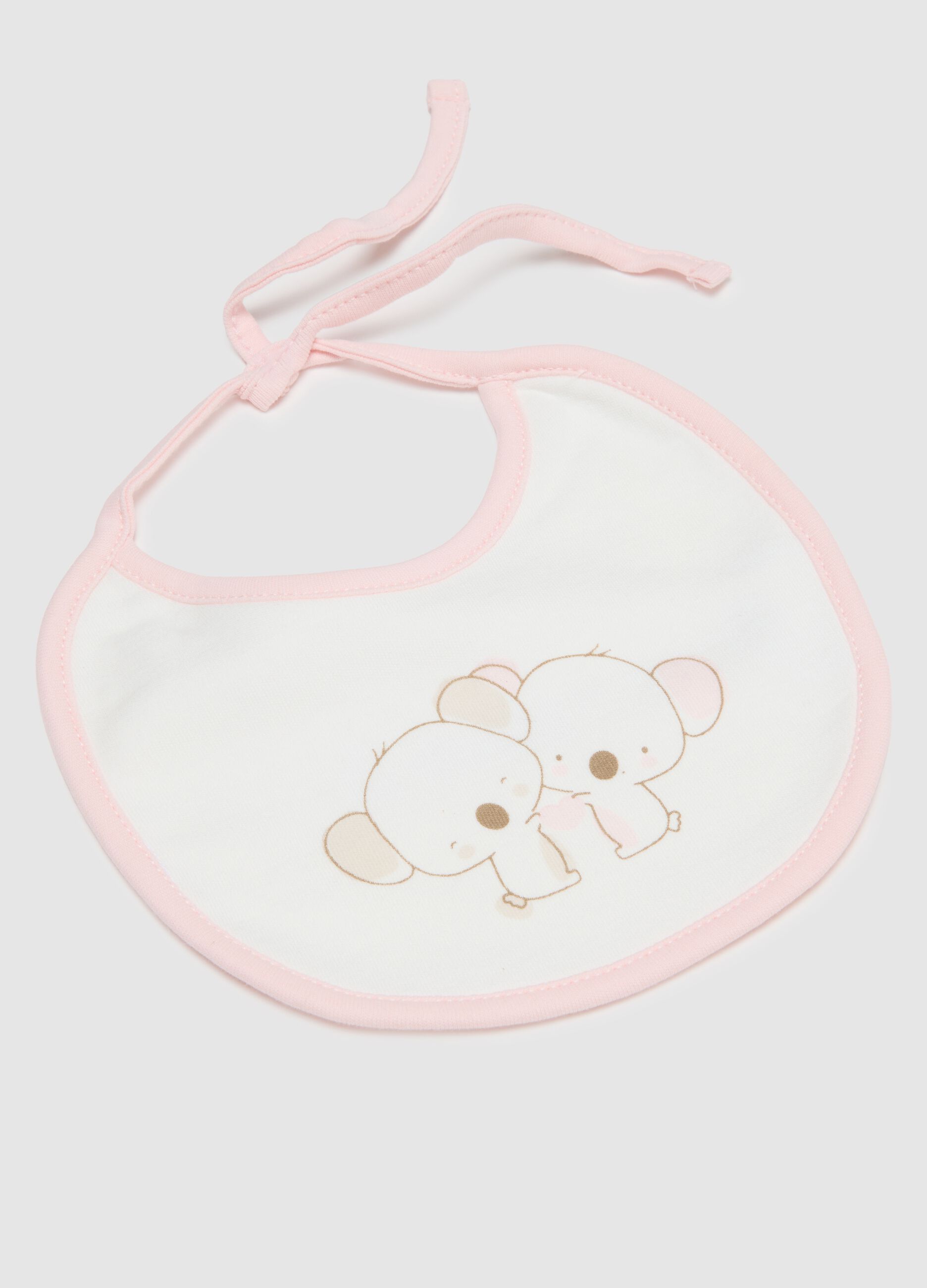 Two-pack multi-coloured pure cotton baby bibs