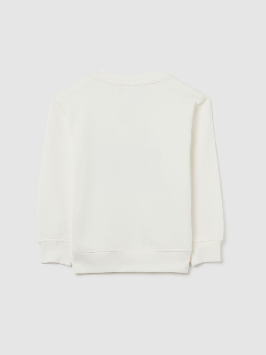 Kids' white pure cotton sweatshirt regular fit with print_1
