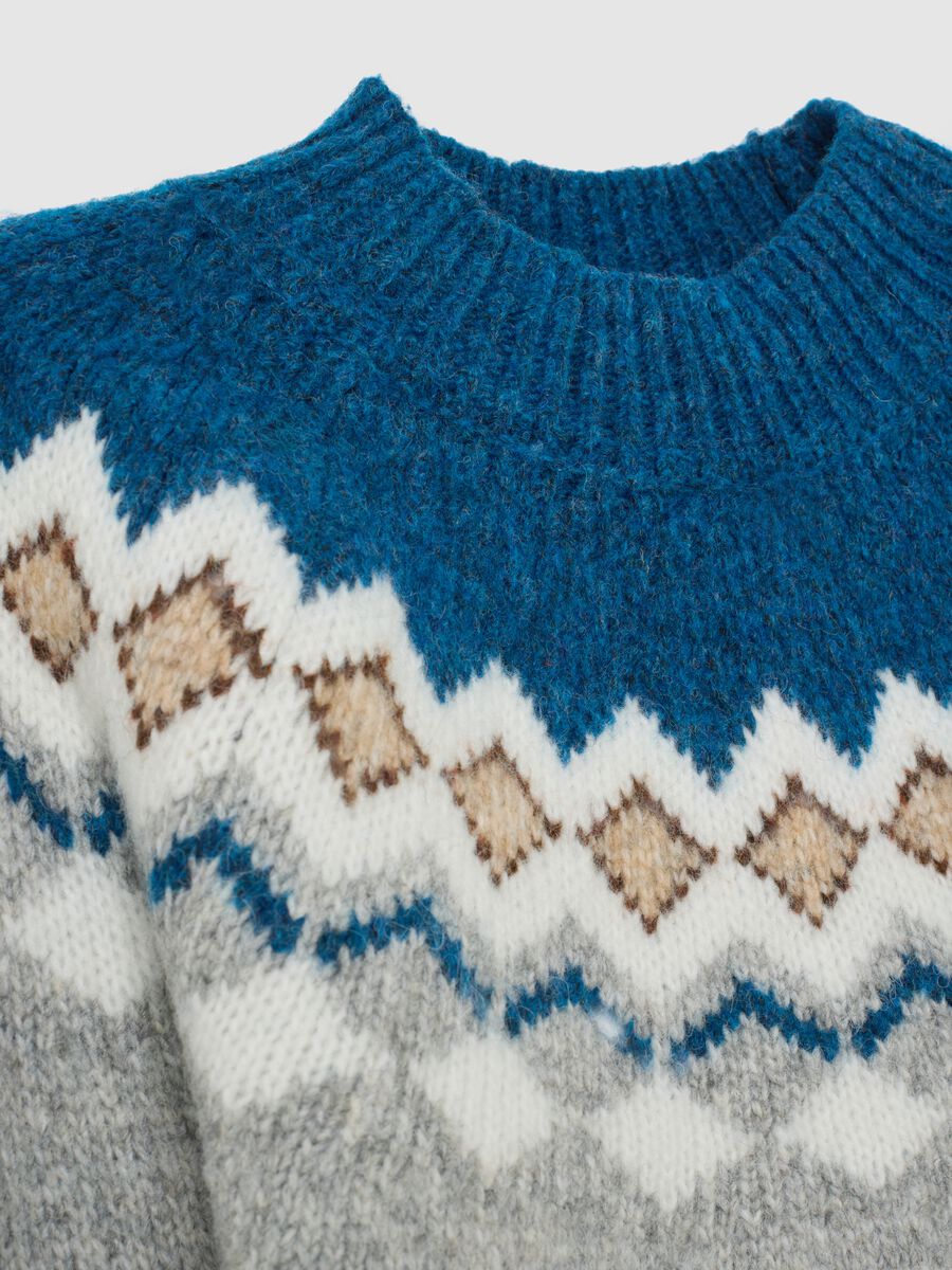 Multicolour children's regular fit jumper with jacquard pattern_4
