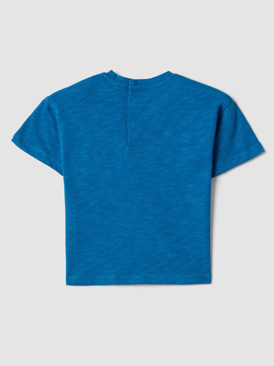 T-shirt in puro cotone blu da bimbo regular fit con tasca_1