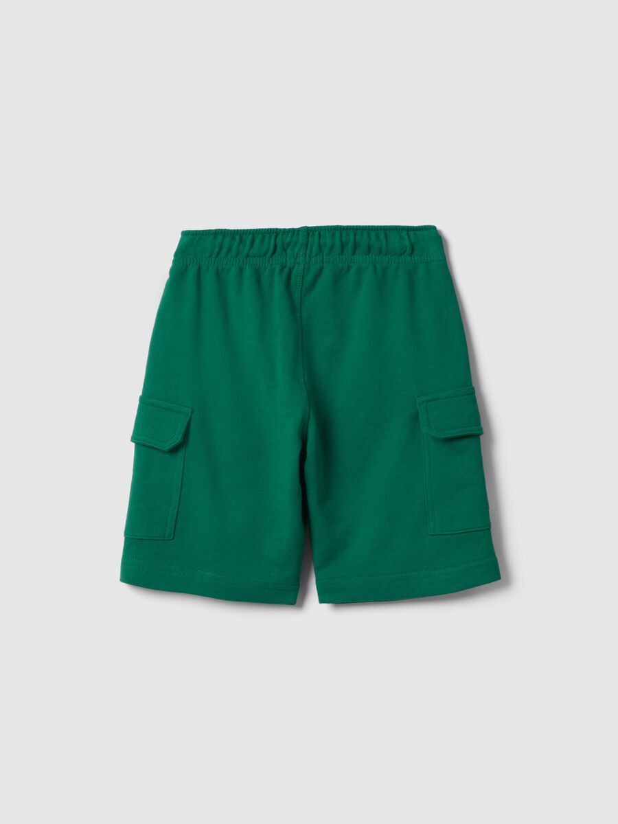 Green shorts in pure cotton_1