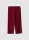 Red wide-leg viscose-blend trousers_0