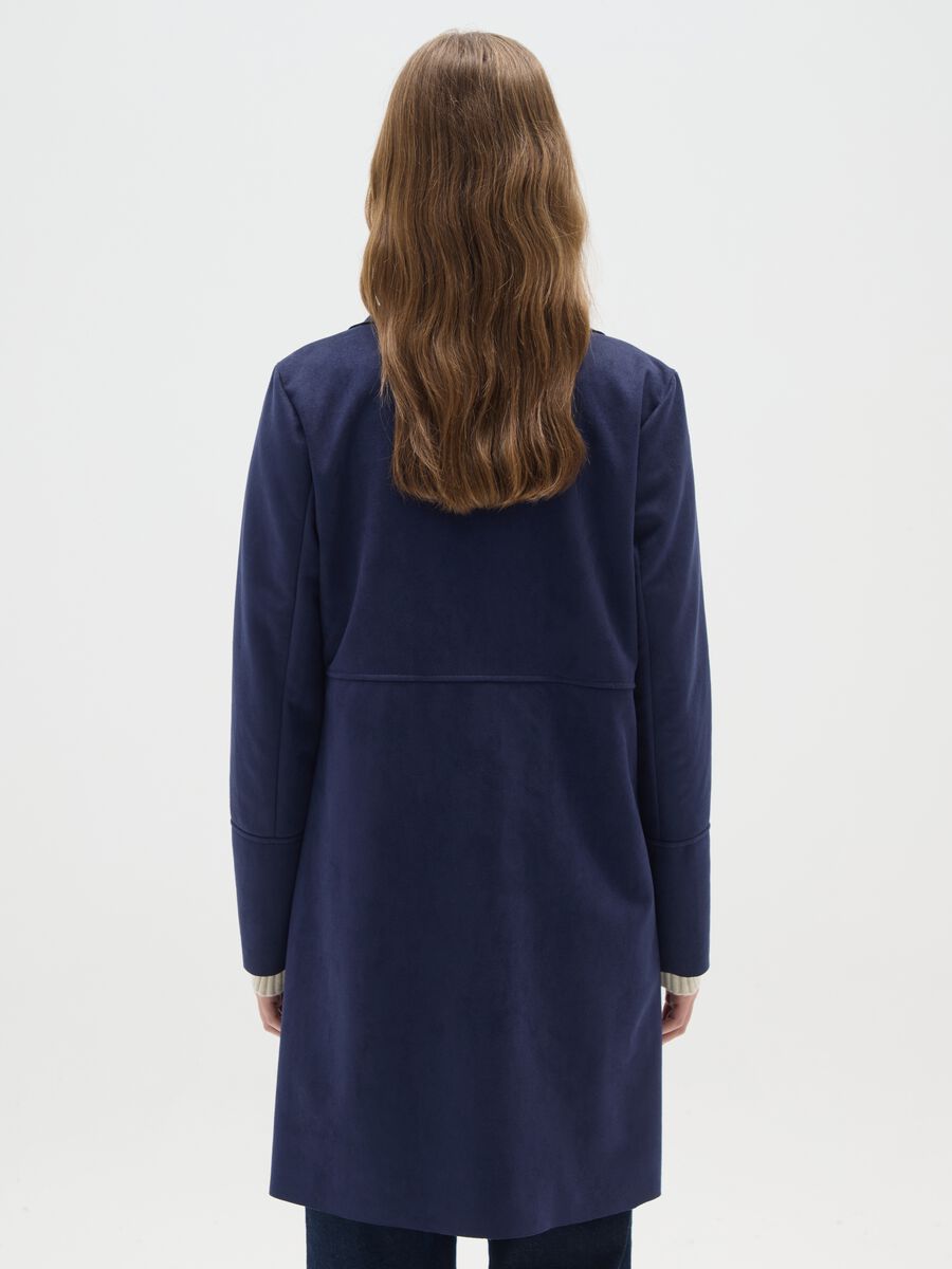 Blue regular fit coat with buttons_2