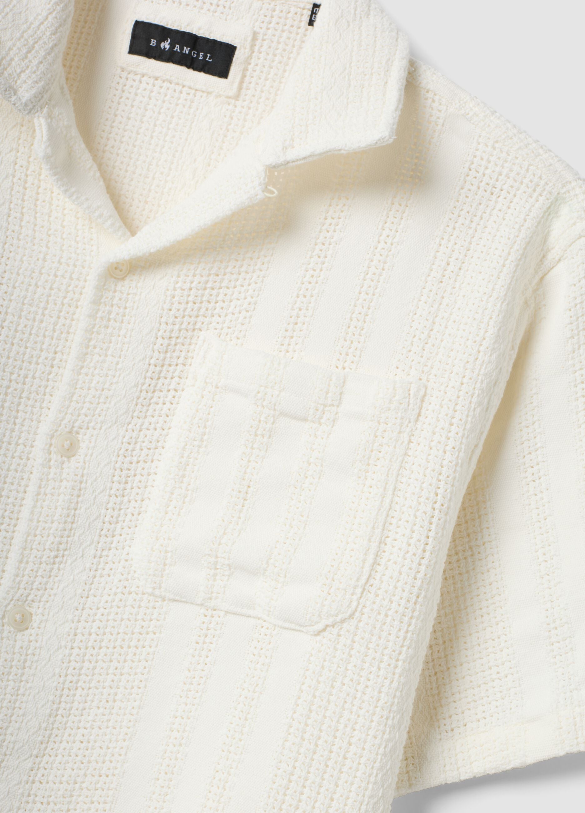 White short-sleeve pure cotton shirt