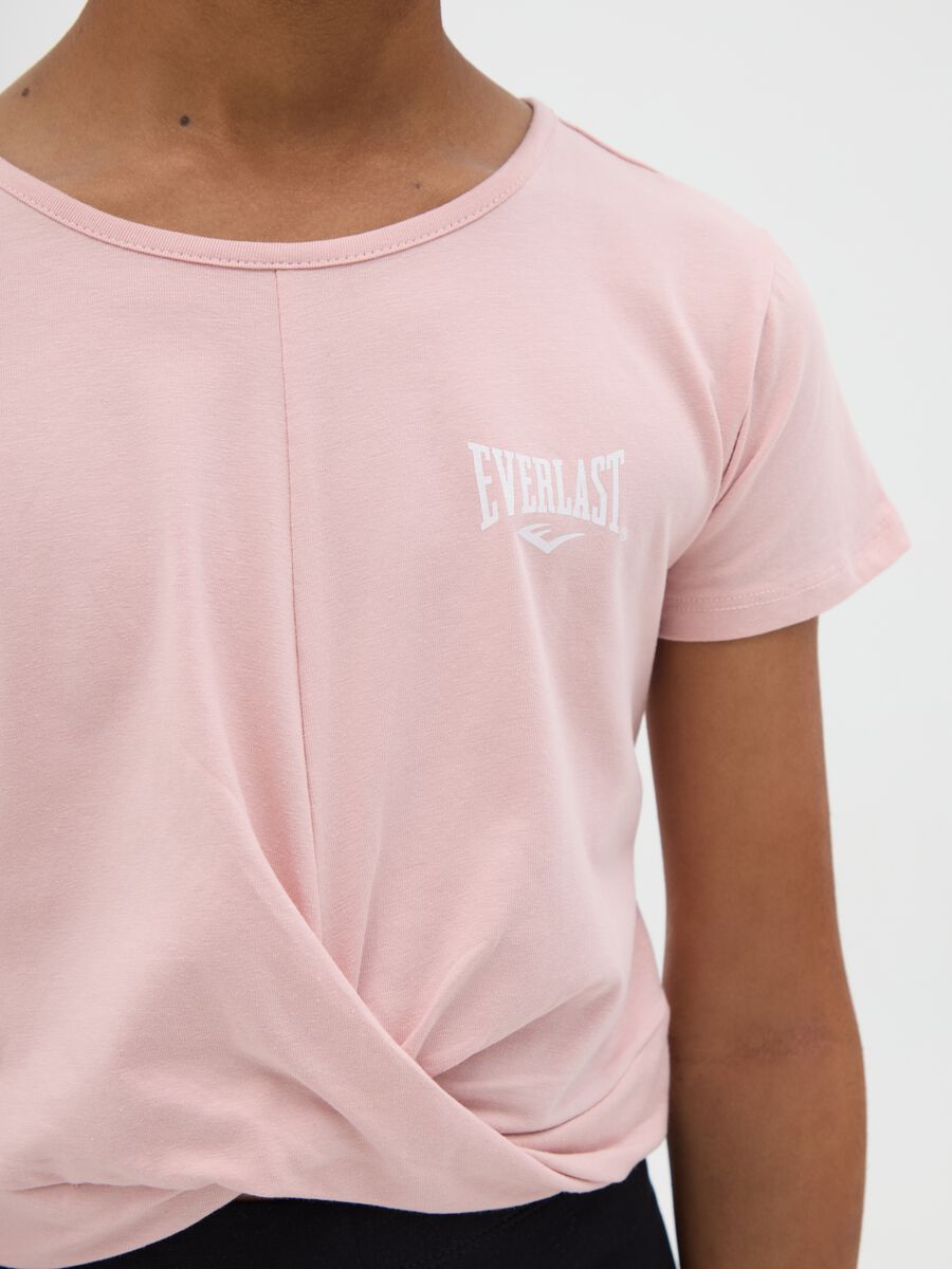 Girls’ pink slim-fit T-shirt in stretch cotton_1