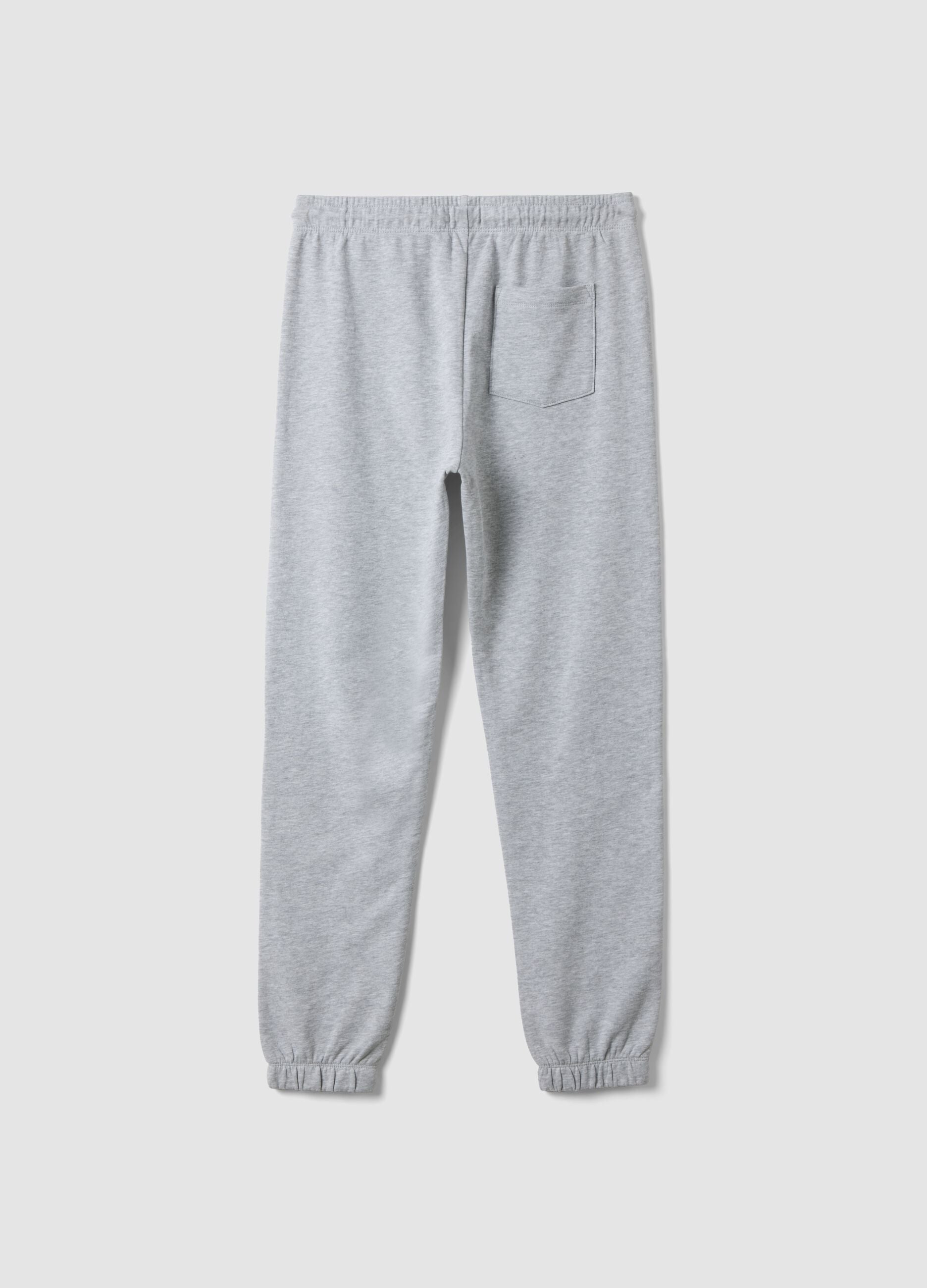 Grey organic cotton jogger trousers, regular fit, for boys