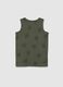 Kids' pure cotton green tank top regular fit with print_1