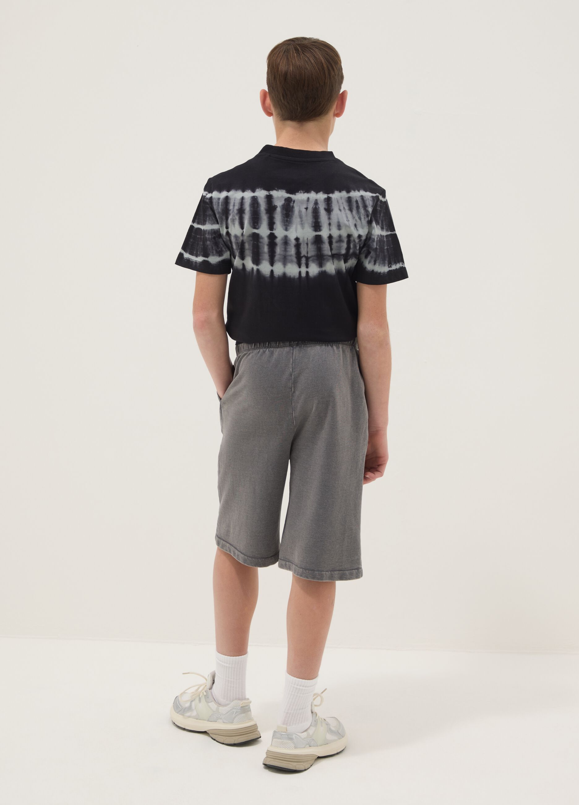 Grey pure cotton comfort fit shorts for boys