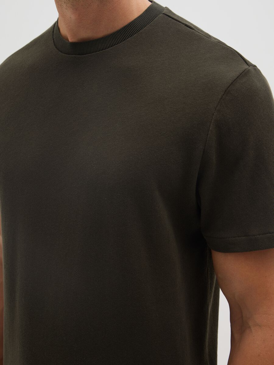 Regular fit green pure cotton T-shirt_3