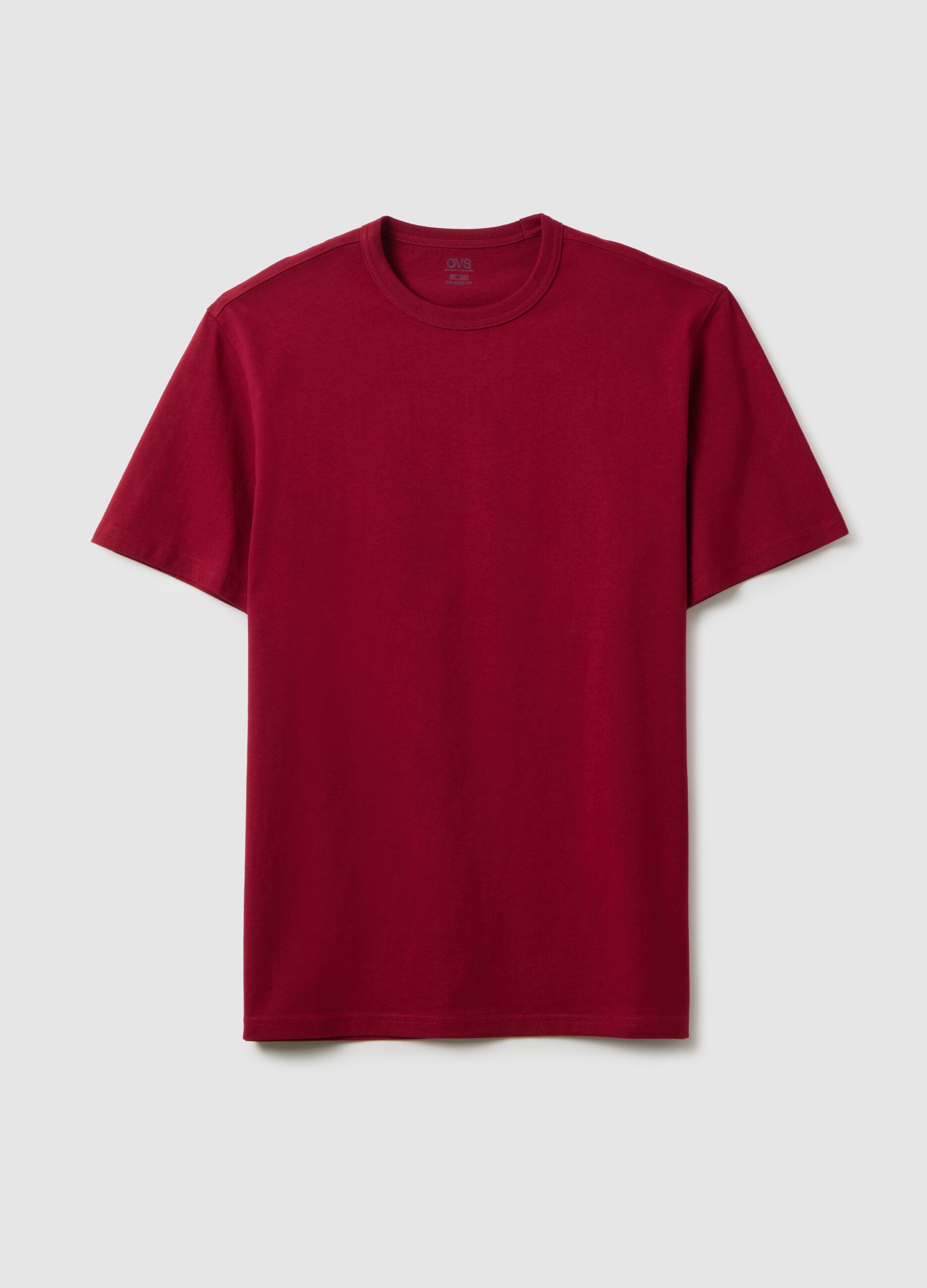 T-shirt in puro cotone rosso regular fit