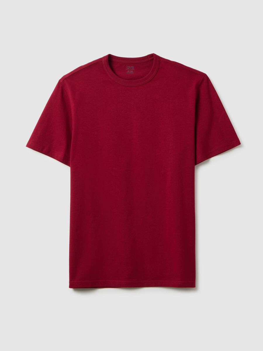T-shirt in puro cotone rosso regular fit_0