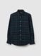 Flannel shirt with check pattern and button-down collar_4