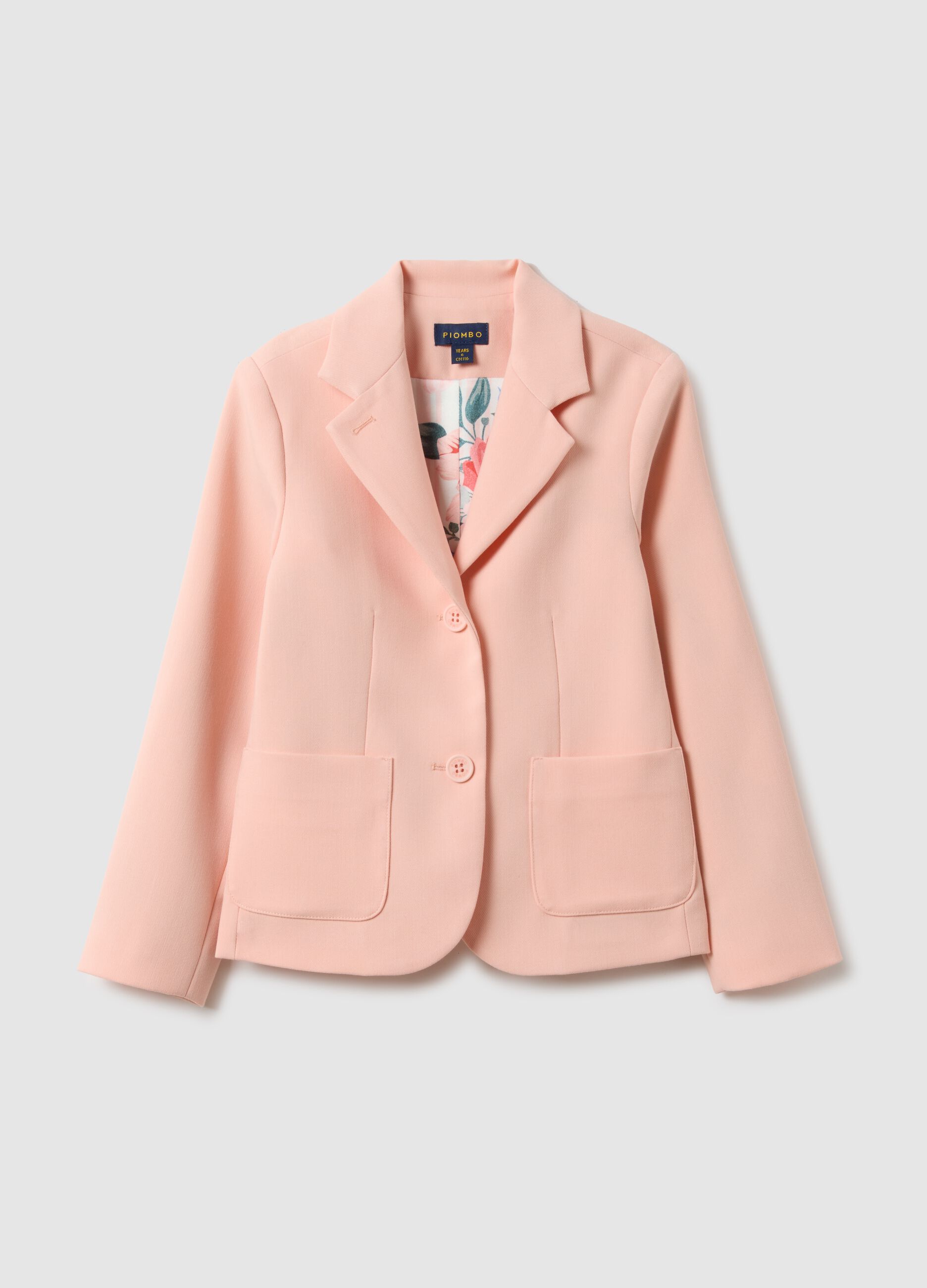 Girl's Regular Fit Pink Blazer