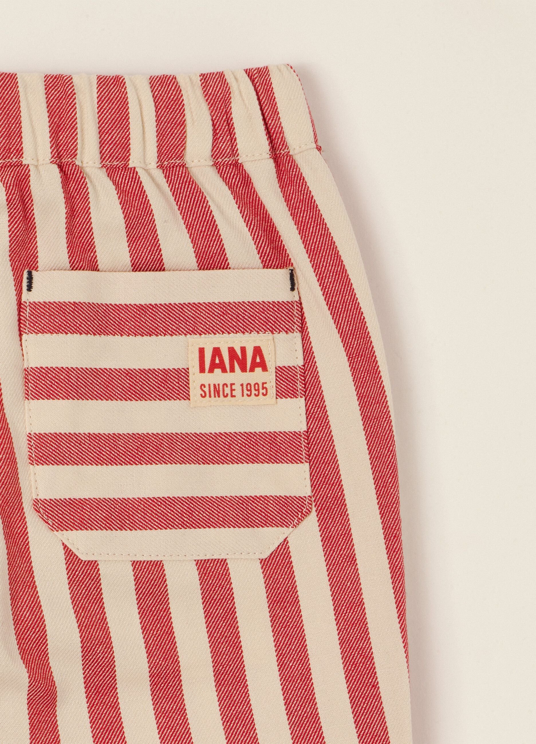 Multicolour striped pure cotton baby trousers, regular fit