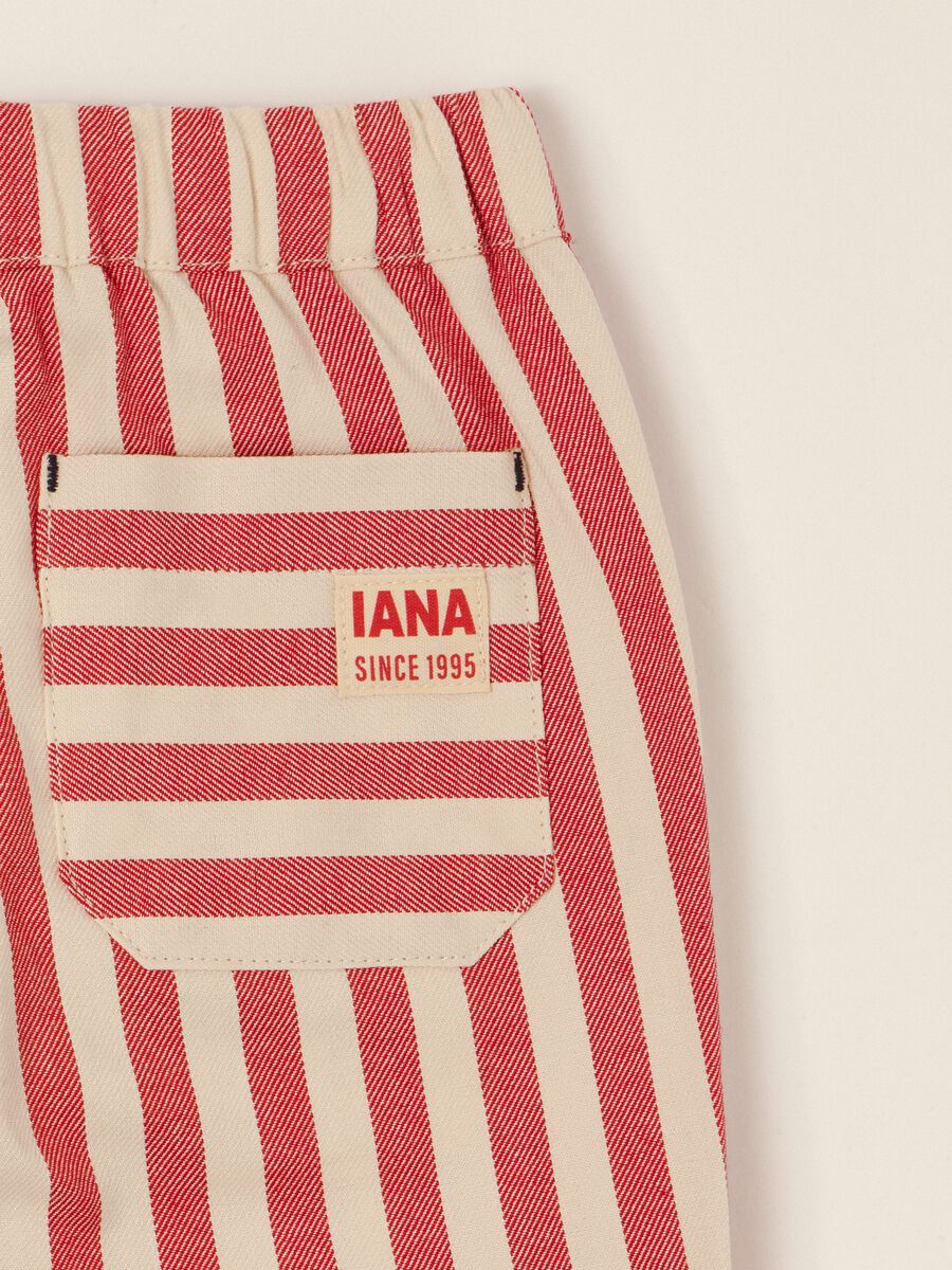 Multicolour striped pure cotton baby trousers, regular fit_1