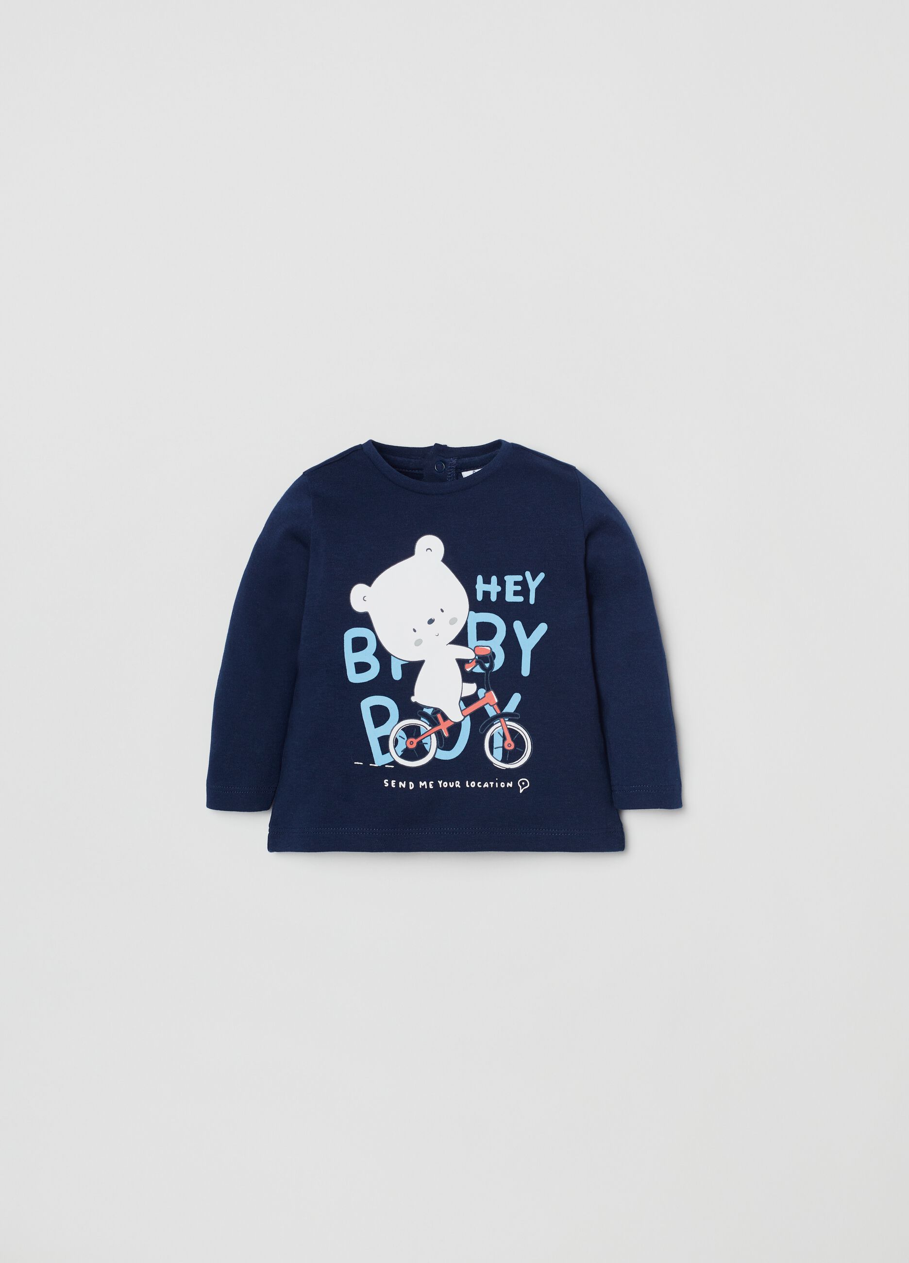 Long-sleeved T-shirt with bear print
