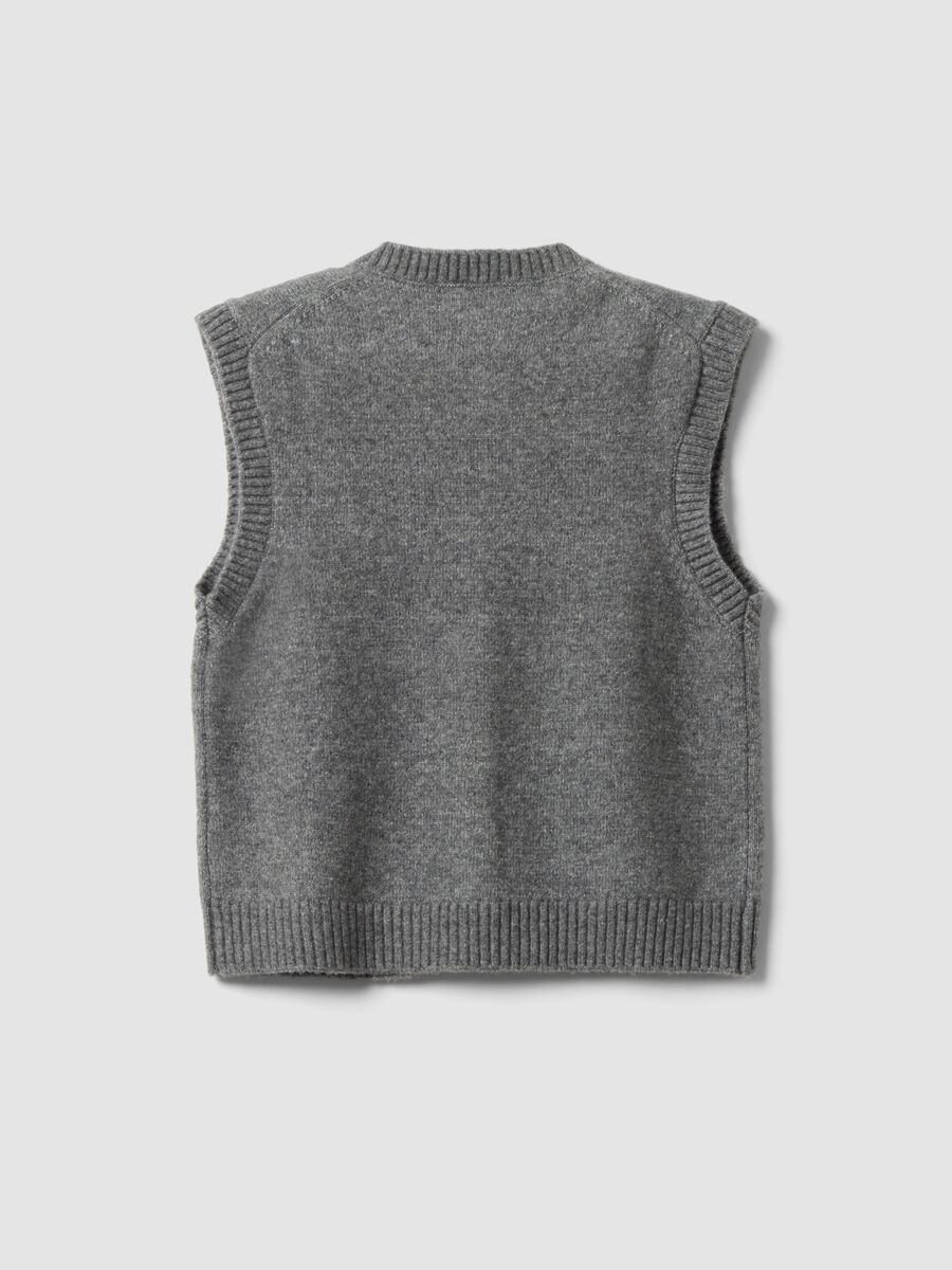 Grey stretch wool crew-neck gilet_6