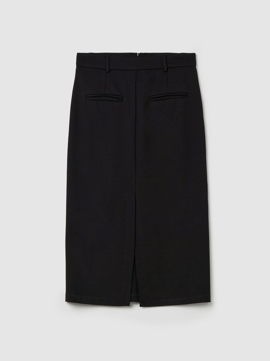 Midi pencil skirt with slit_4