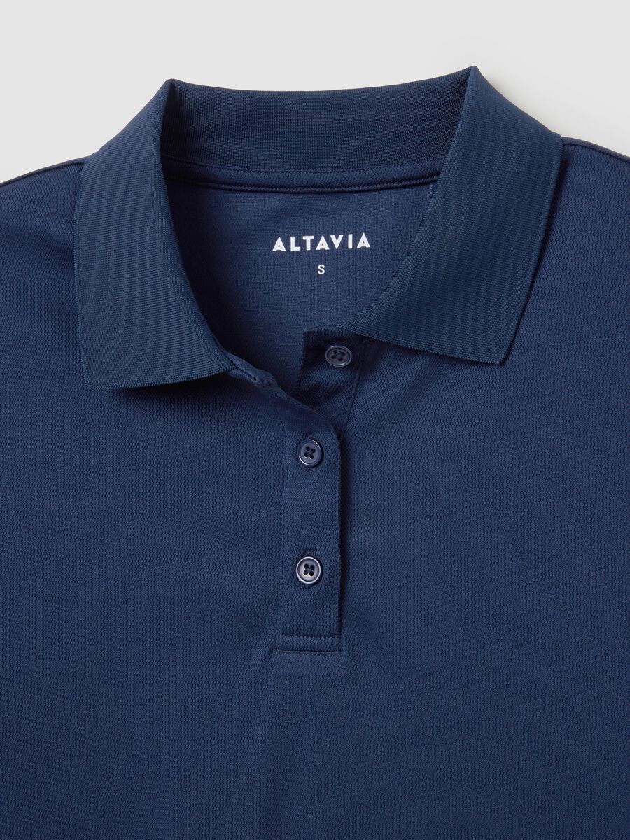 Breathable technical fabric polo with striped sleeves ALTAVIA COURT_5