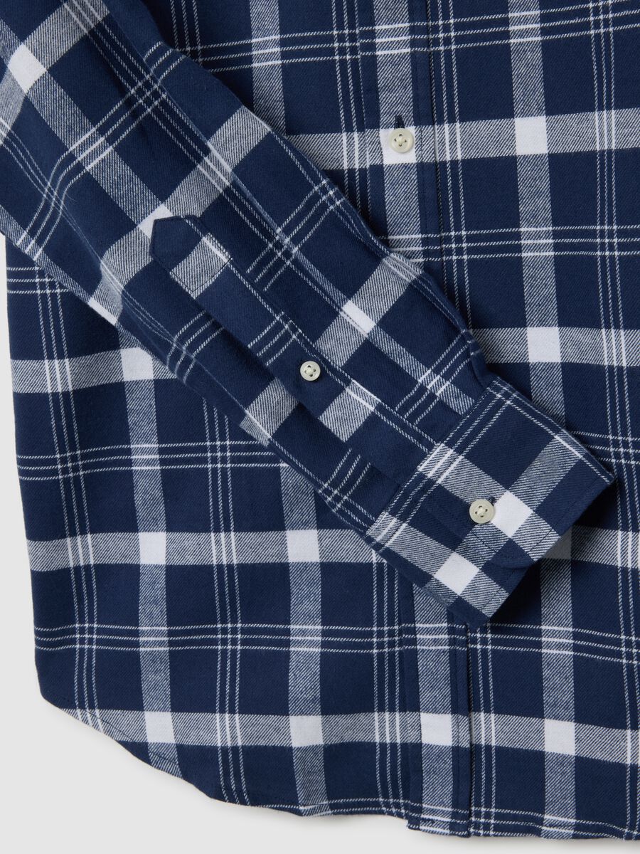 Camicia a quadri multicolor in puro cotone regular fit in flanella_1