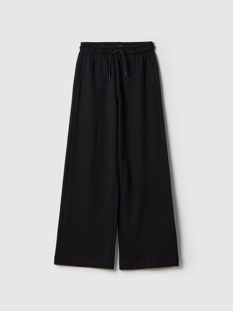Girls' Black Culotte Trousers in Pure Cotton_3