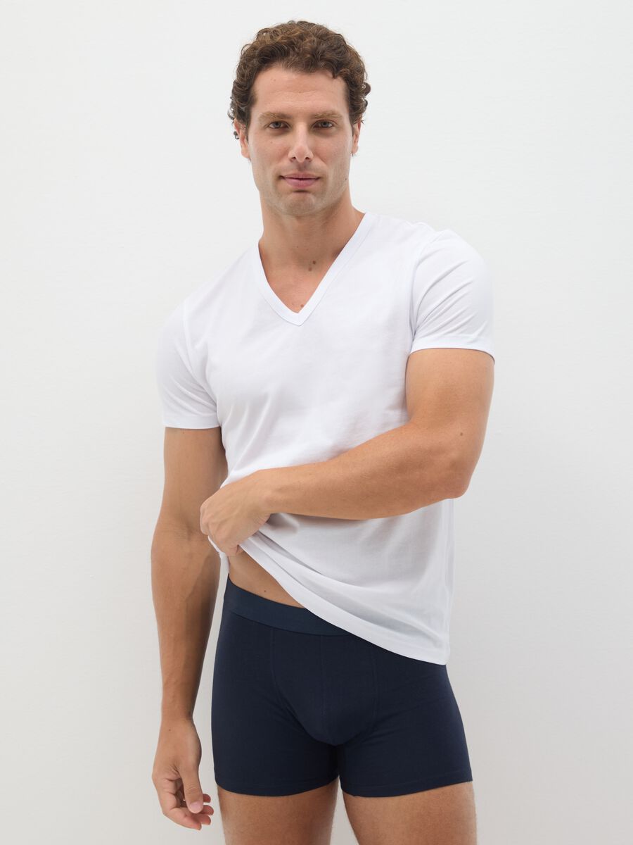 Set of three regular fit blue stretch cotton boxers_0
