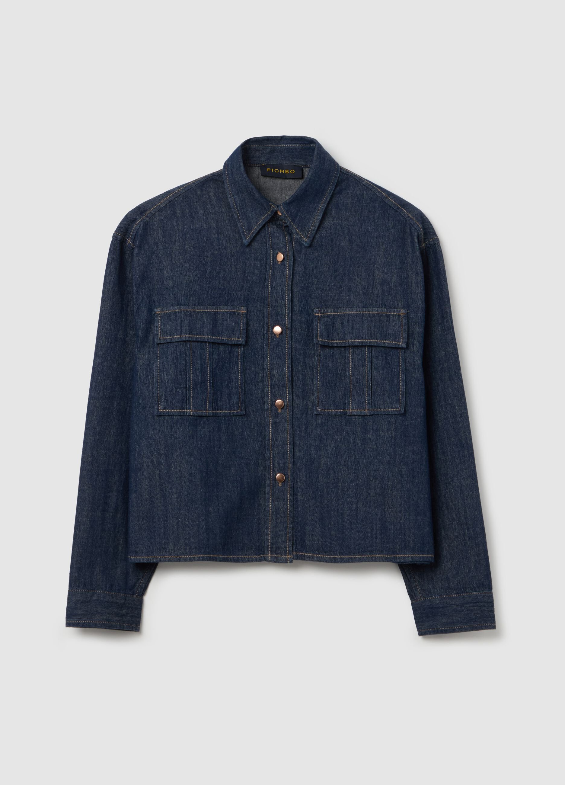 Utility shacket in denim