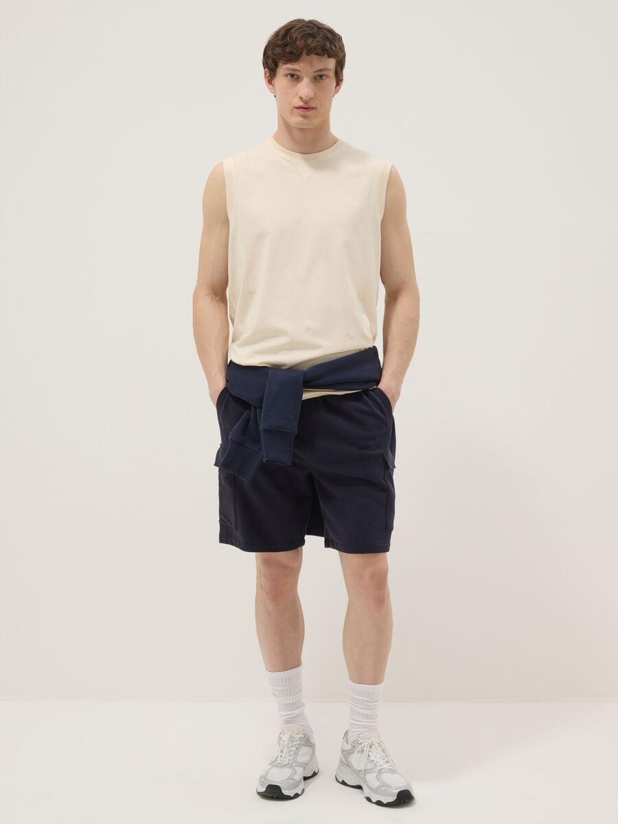 Beige pure cotton vest_2