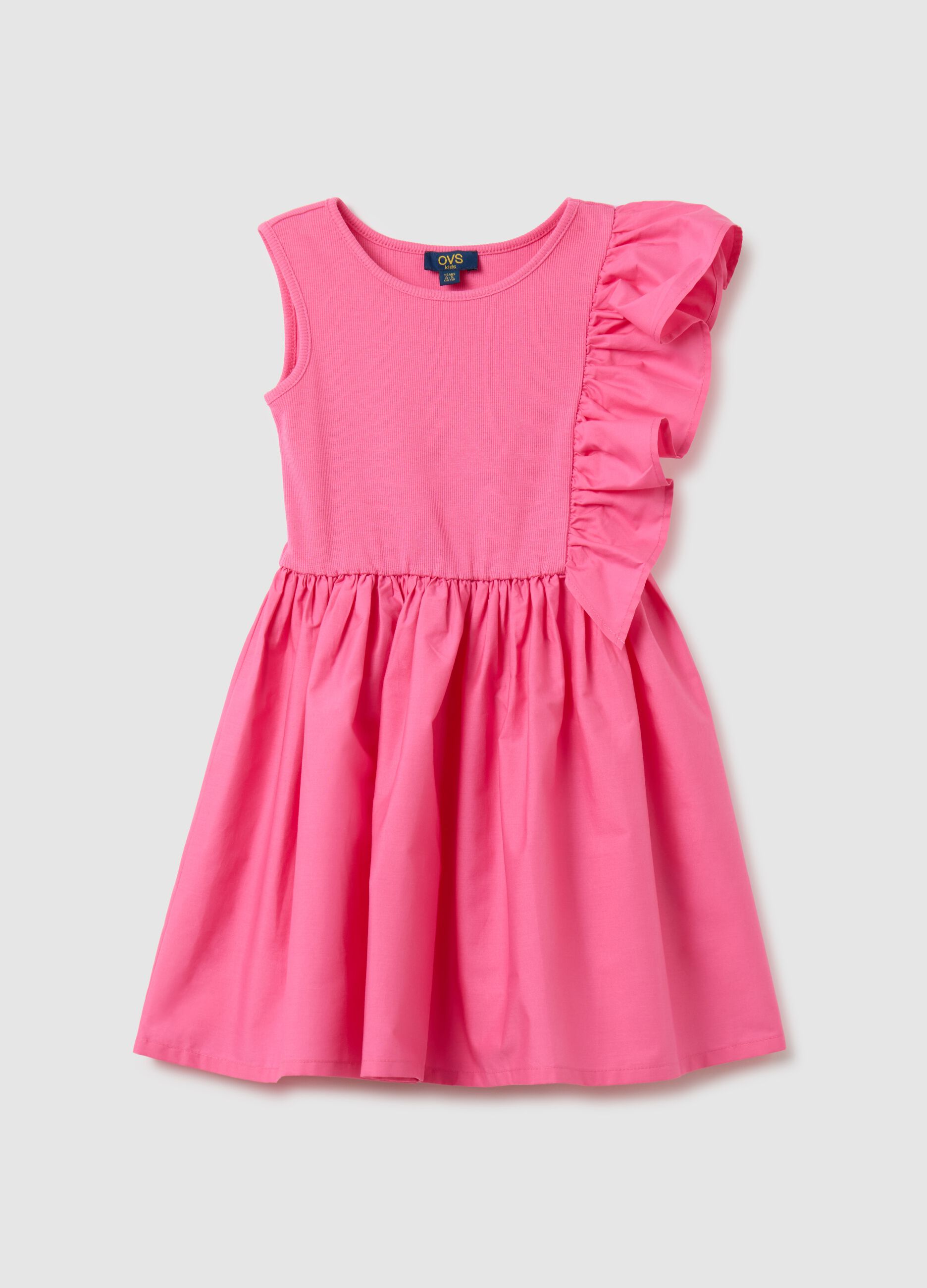 Abito da bambina in cotone rosa regular fit
