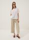 Beige stretch viscose palazzo trousers_0