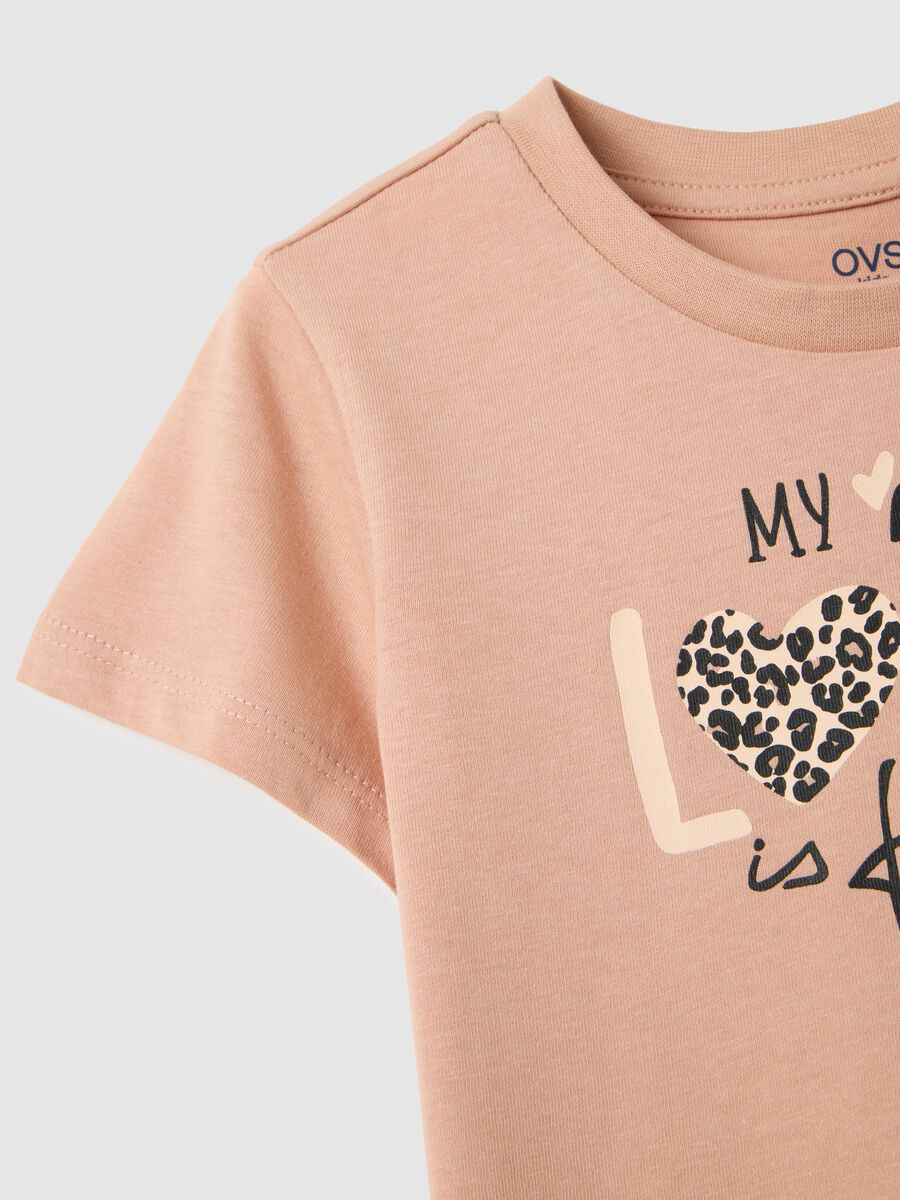 Girl's pink pure cotton t-shirt regular fit_3