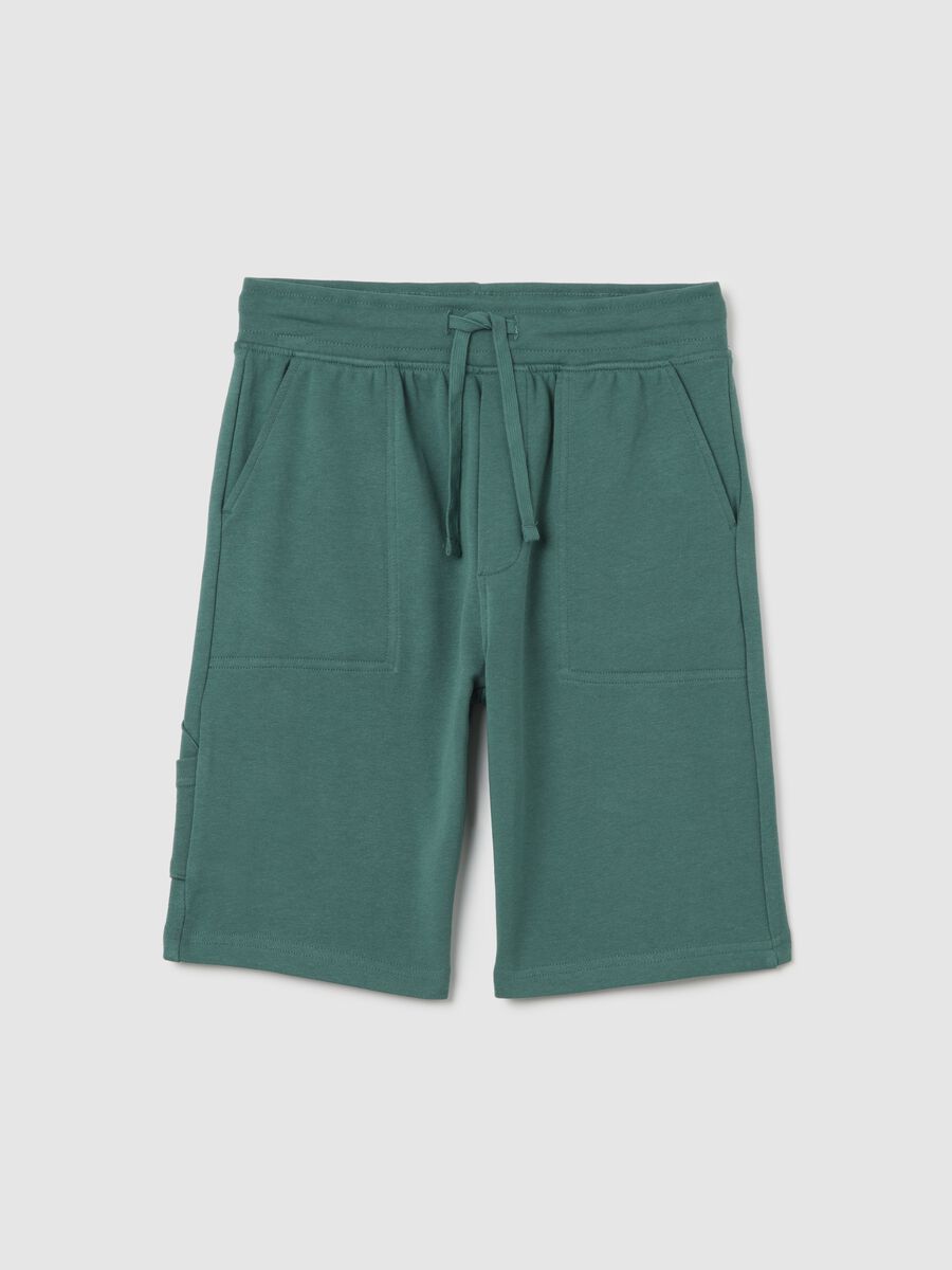 Green shorts in organic cotton_0