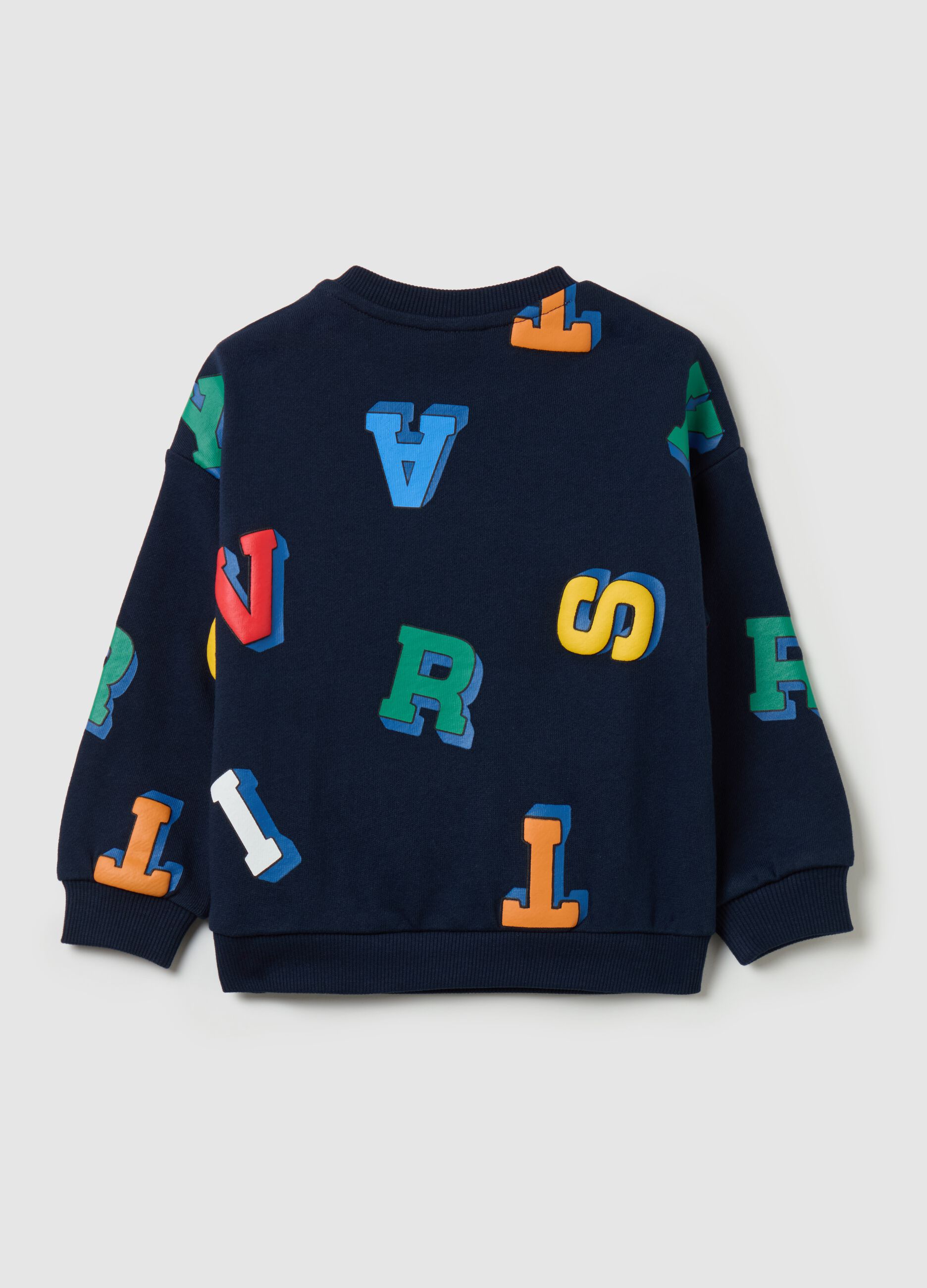 French terry sweatshirt with lettering print