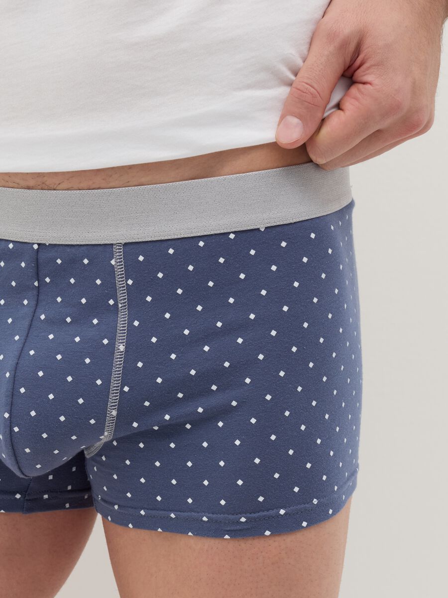 Midi boxer shorts in stretch cotton with pattern._2