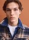 Blue wool-blend checked shacket with an oversized fit_1