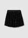 Black balloon miniskirt in regular fit velour blend with sequins_4